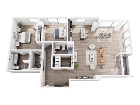 Floor plan for 2 beds, 2 baths, 1754 sqft
